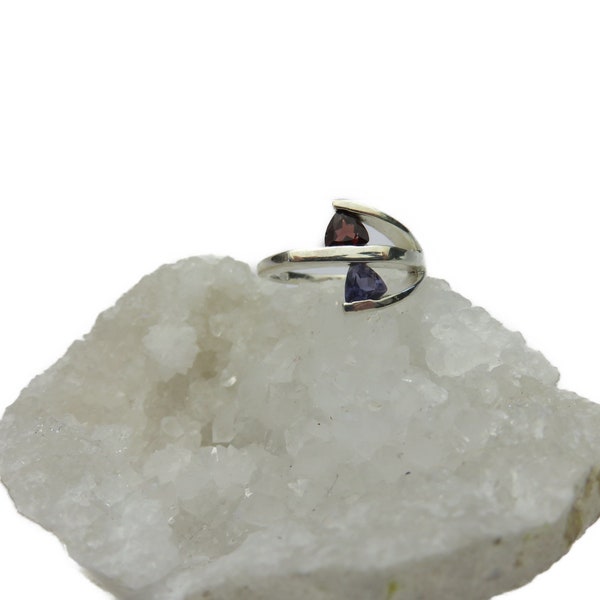 Echter Edelstein Facettiert Ring in 925 Silber Iolith Granat Citrin Eigener Entwurf 4 Modelle