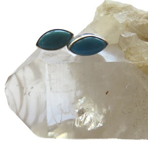 2 Models Turquoise Stud Earrings 925 Sterling Silver Genuine Gemstone from USA image 6