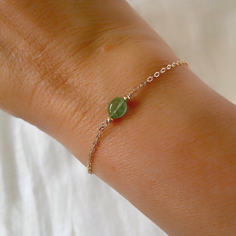 Green Stone Bracelet - Etsy UK