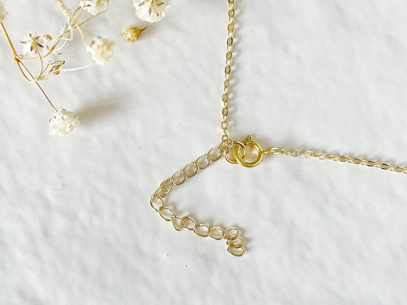 A gold chain necklace with a spring clasp closure. The chain is made of small, round links.