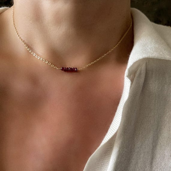 Garnet bar necklace best sale