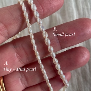 Tiny Pearl Bracelet, Dainty Real Pearl Bracelet, Beaded Mini Pearl Bracelet, Fresh Water Pearl Bracelet, Delicate Pearl Jewelry Gift for Her image 2