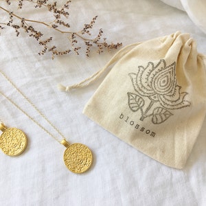 Greek Coin Necklace Gold Disc Gold Necklace Pendant Stacking Necklace Gold Boho Dainty Jewelry Gift for Women image 9