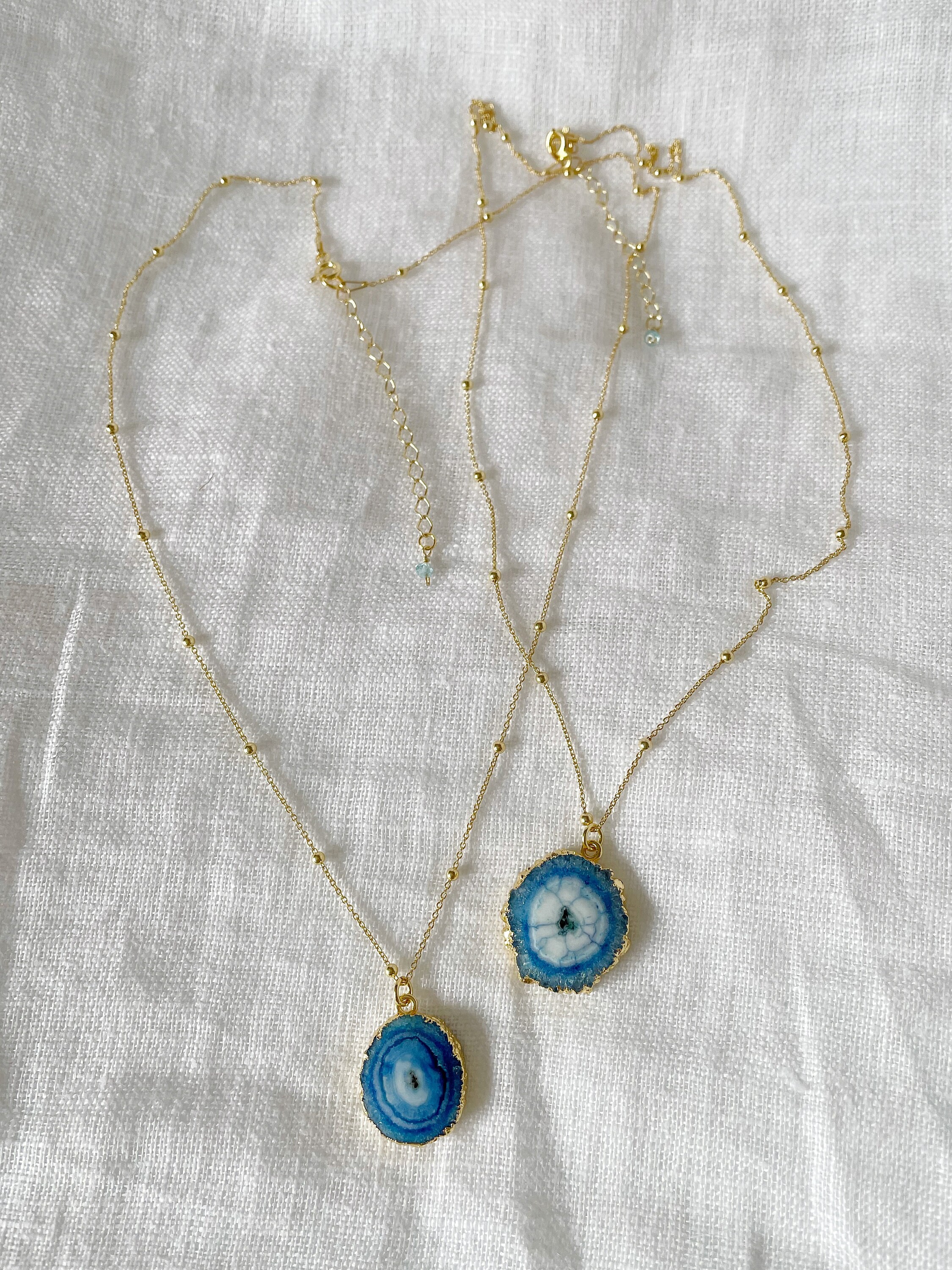Blue Sky Gemstone Necklace Light Blue Stone Necklace Boho - Etsy