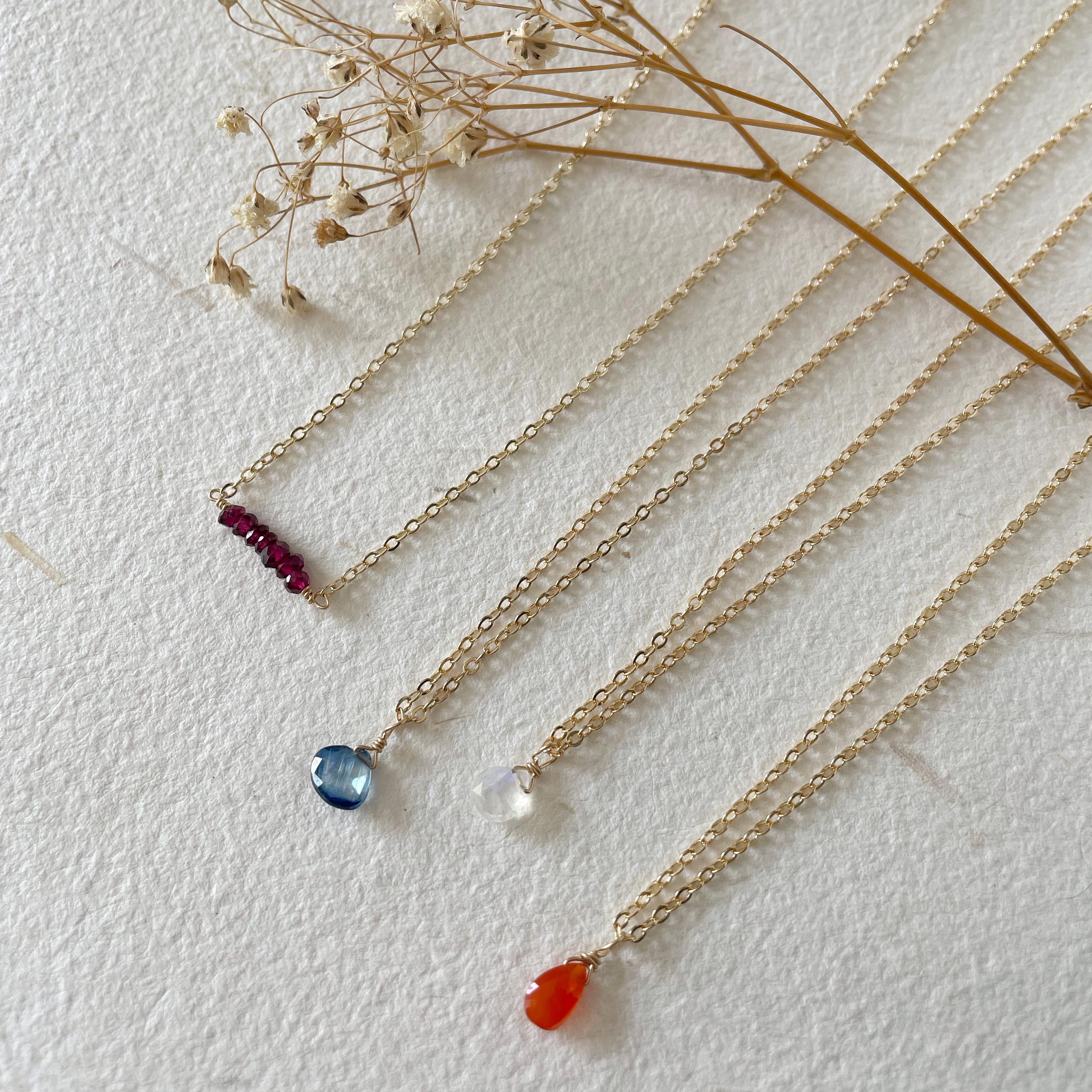 Collana catena kyanite blu, collana in argento sterling, collana pendente in pietra preziosa blu, regalo per lei - Italia