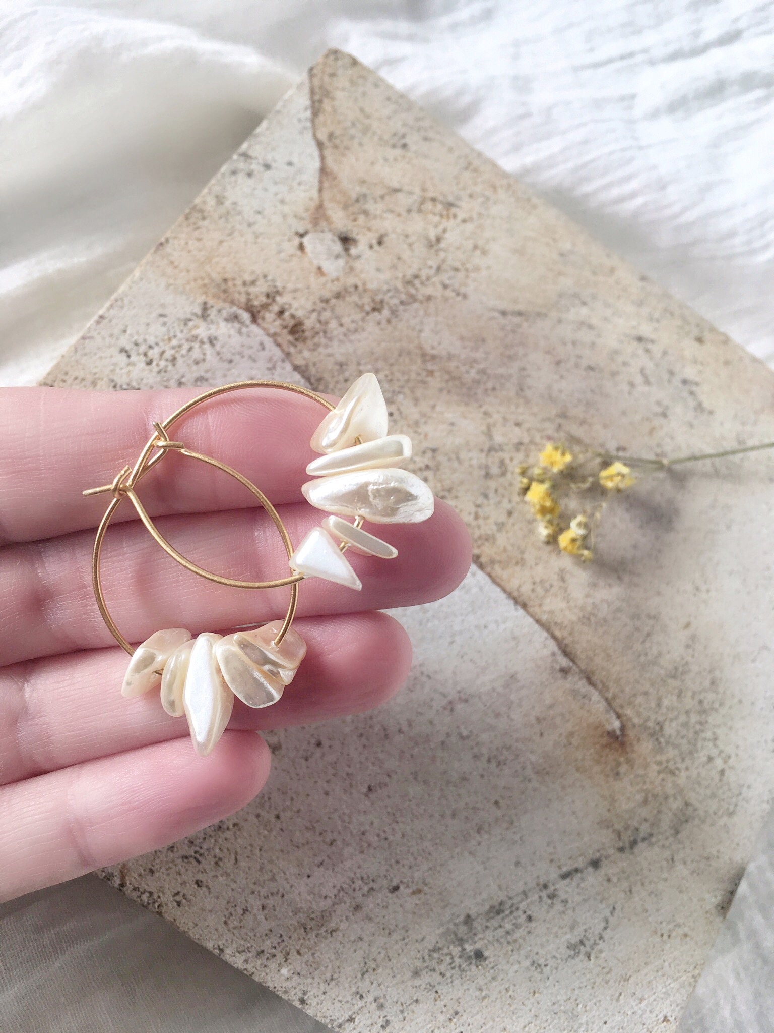 Orecchini A Cerchio Con Perle Boho - Orecchini Pendenti A Goccia Dorati Con Perle Di Conchiglia, Gioielli Eleganti Per Donne E Ragazze, Regalo Vintage - 5