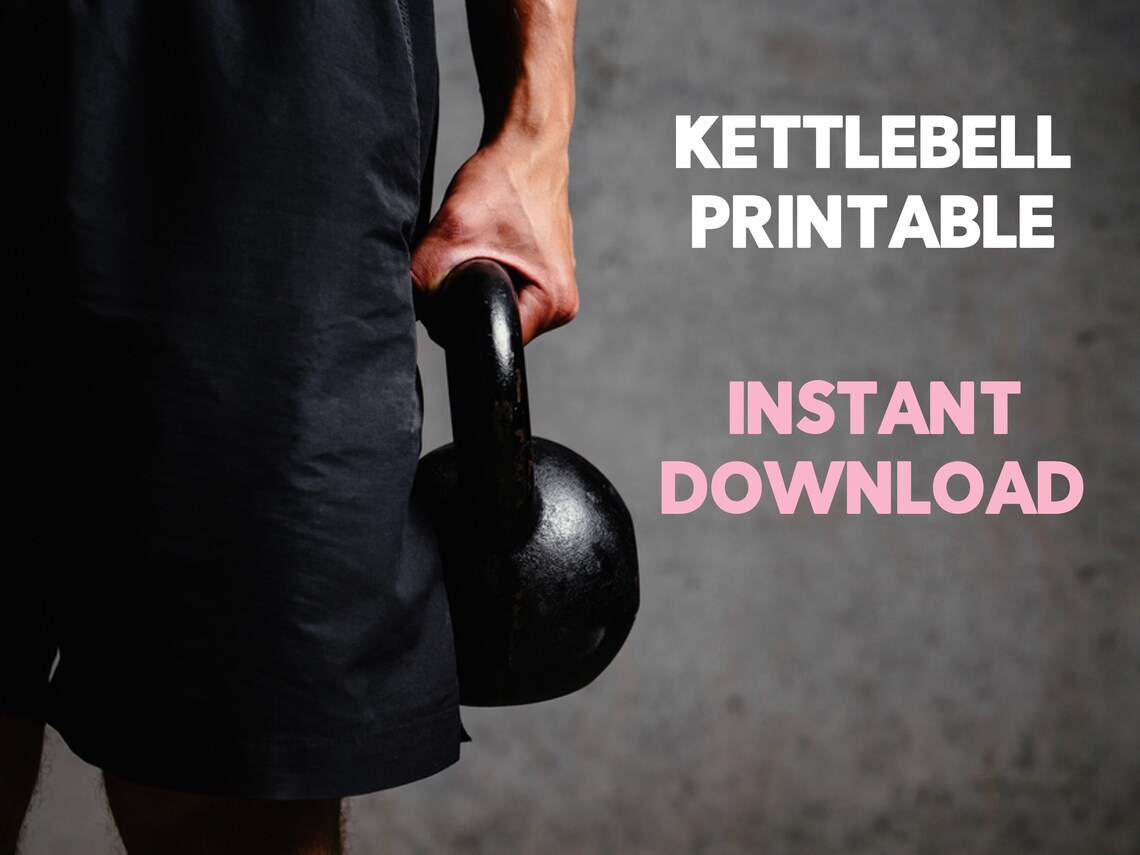 Kettlebell Workout Printable Digital Download INSTANT Download Poster