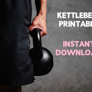 Kettlebell Workout druckbare digitaler Download | SOFORTIGER Download | Poster | Fitness | Fitnessstudio | Crossfit