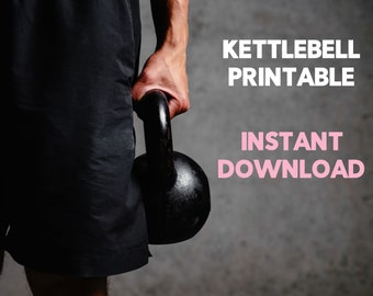 kettlebell workout printable digital download instant etsy