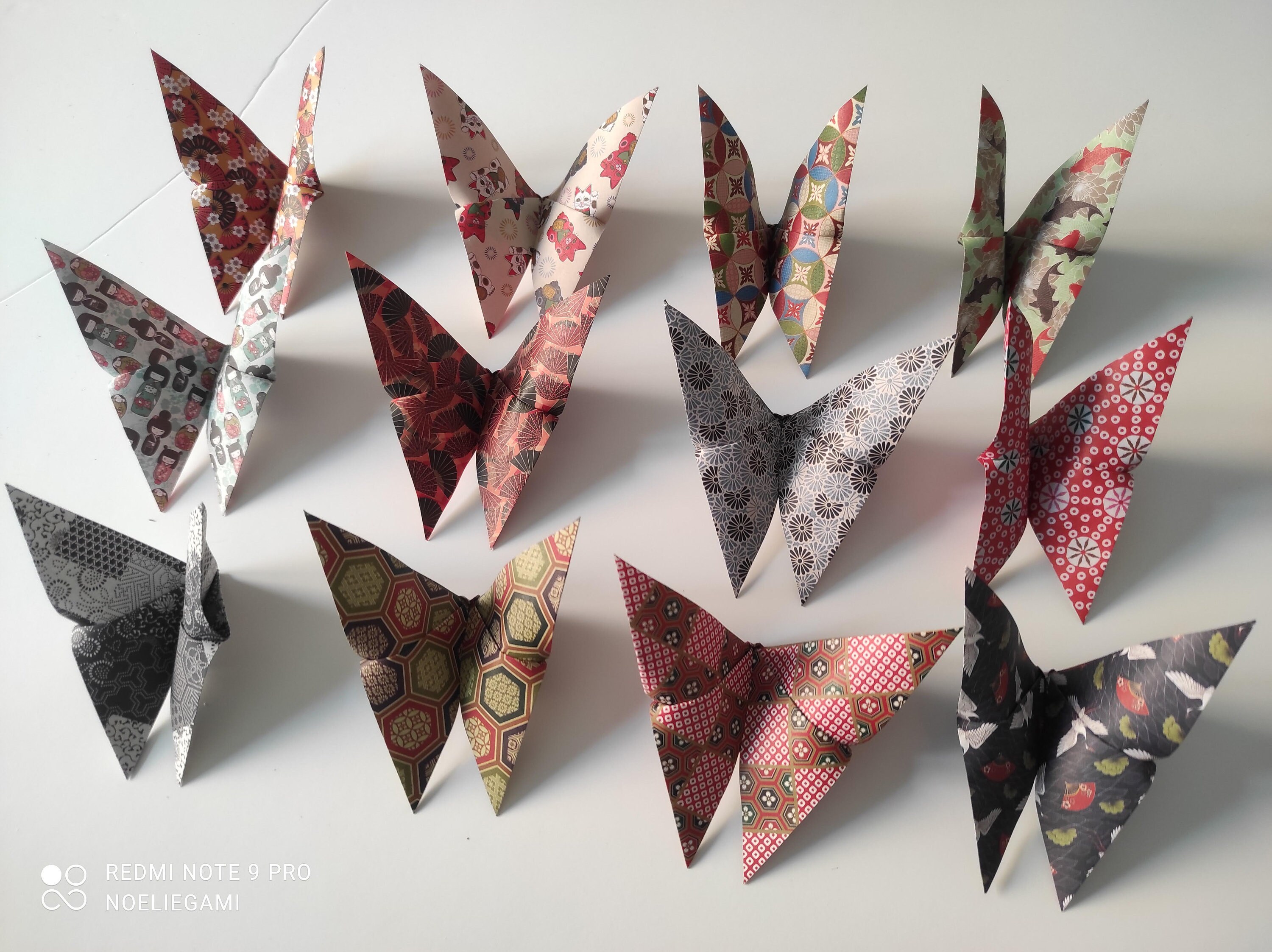 12 Origami Papillons Motifs Washi Japonais