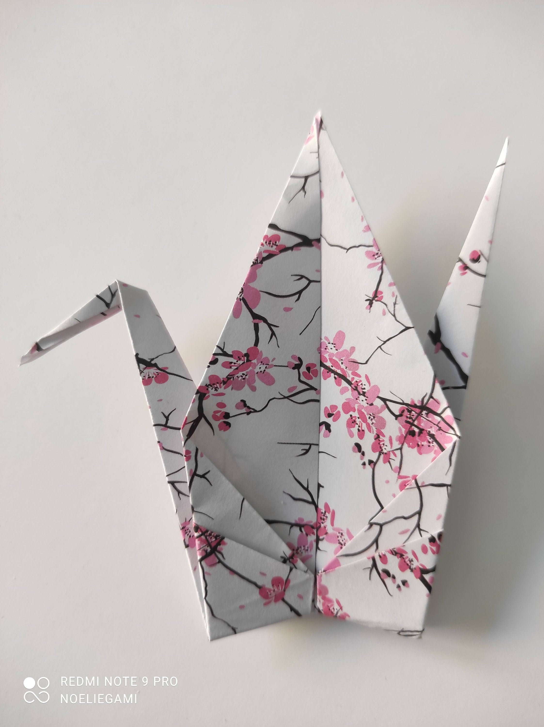 Origami Grande Grue Motif Japonais 20x10x9cm