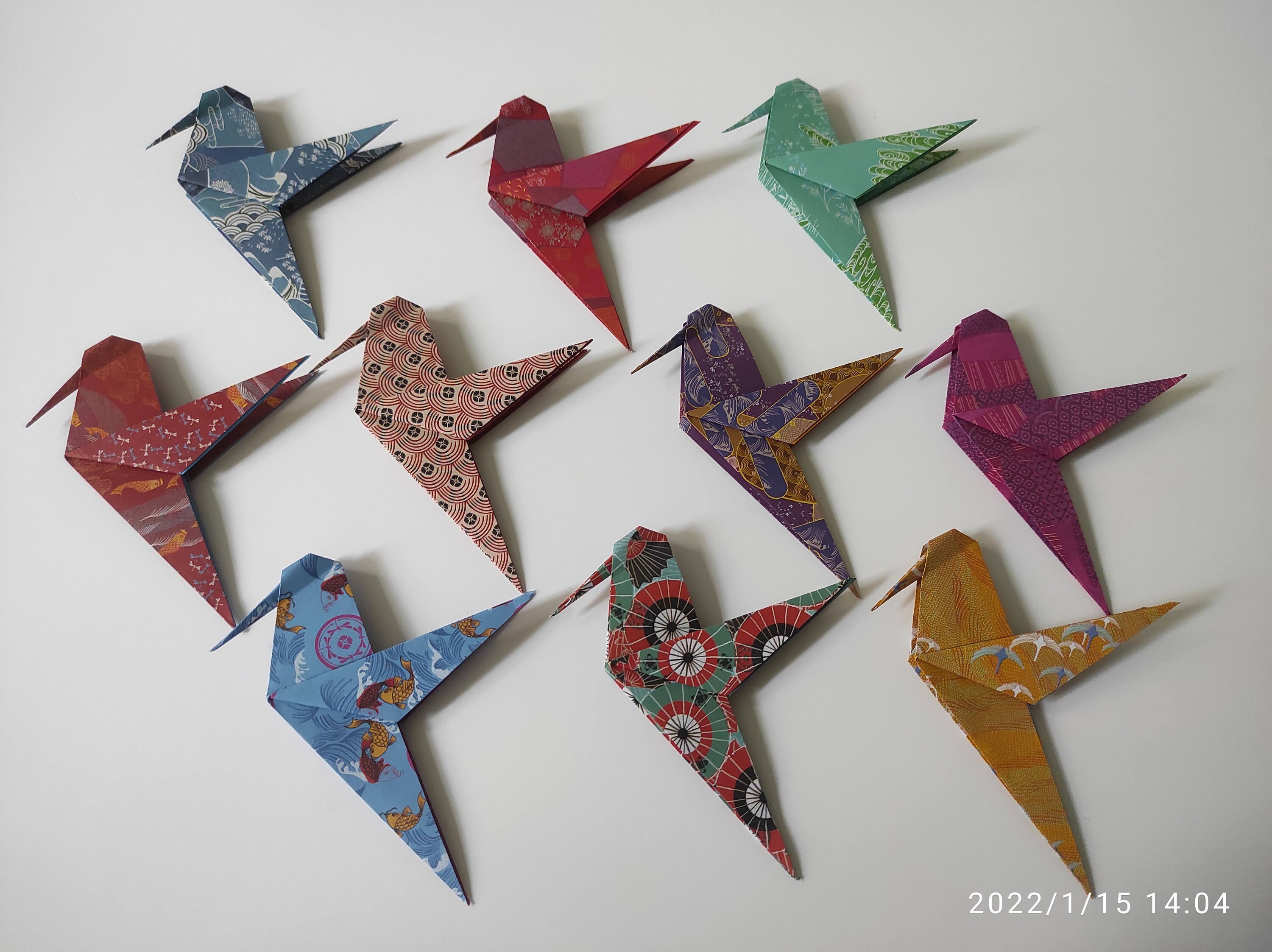 10 Colibris Origami Motifs Samourai Japonais