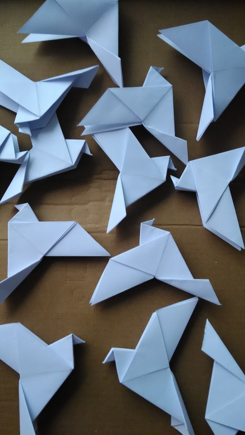 WHITE ORIGAMI DOVES Etsy