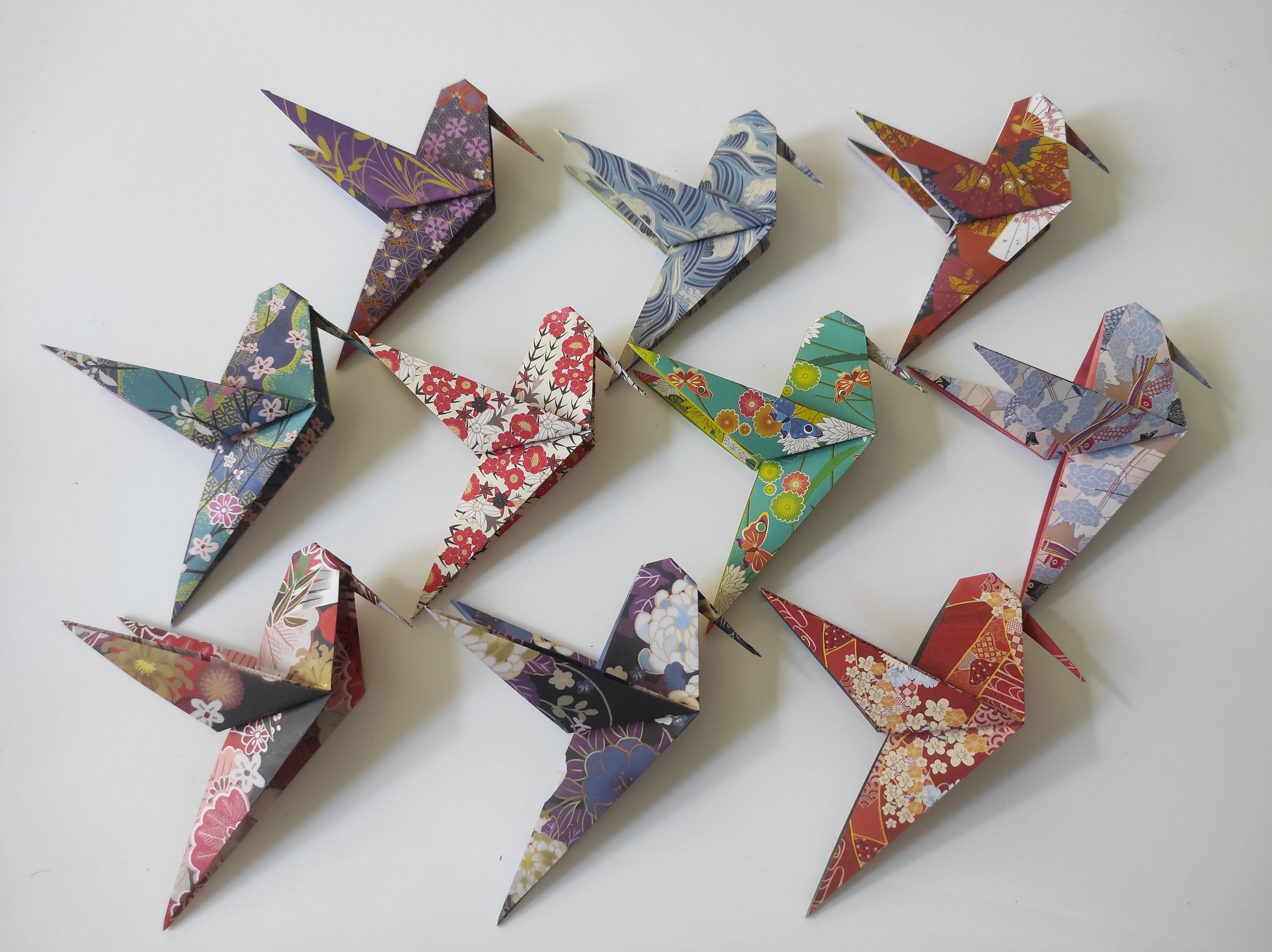 10 Colibris Origami Motifs Japonais