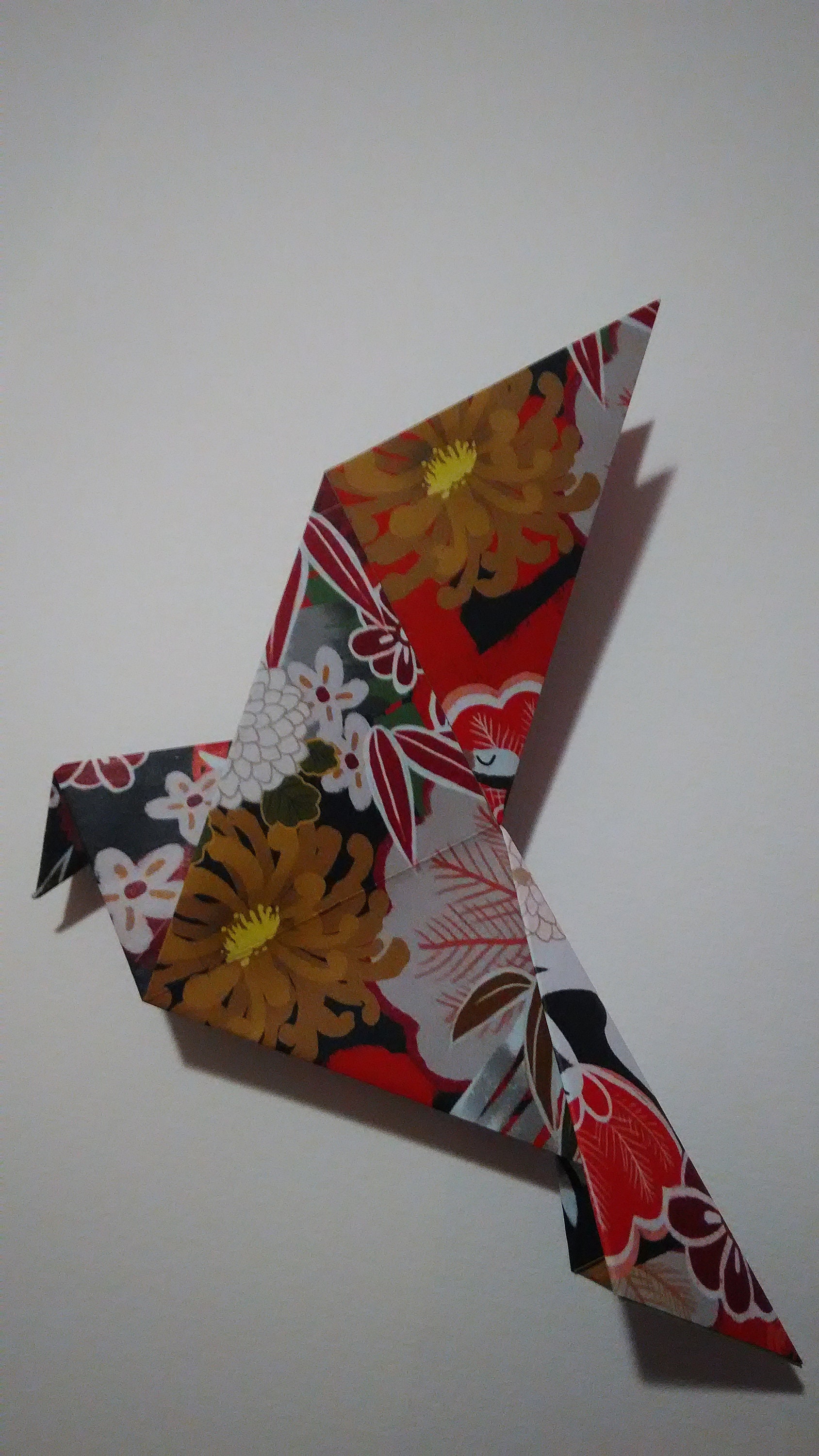 Origami Grande Colombe Motif Japonais 14x12cm