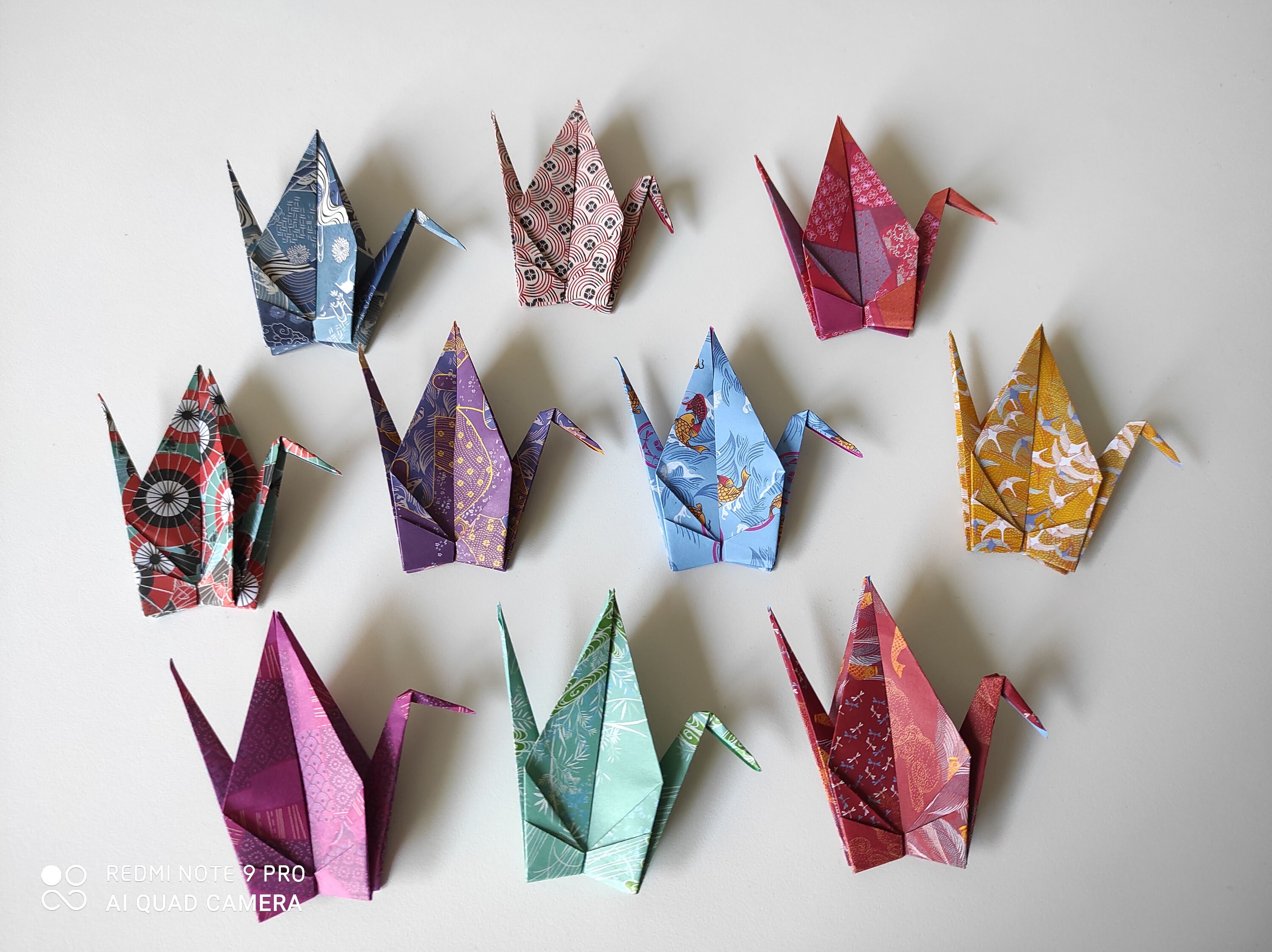 10 Grues Origami Motifs Japonais