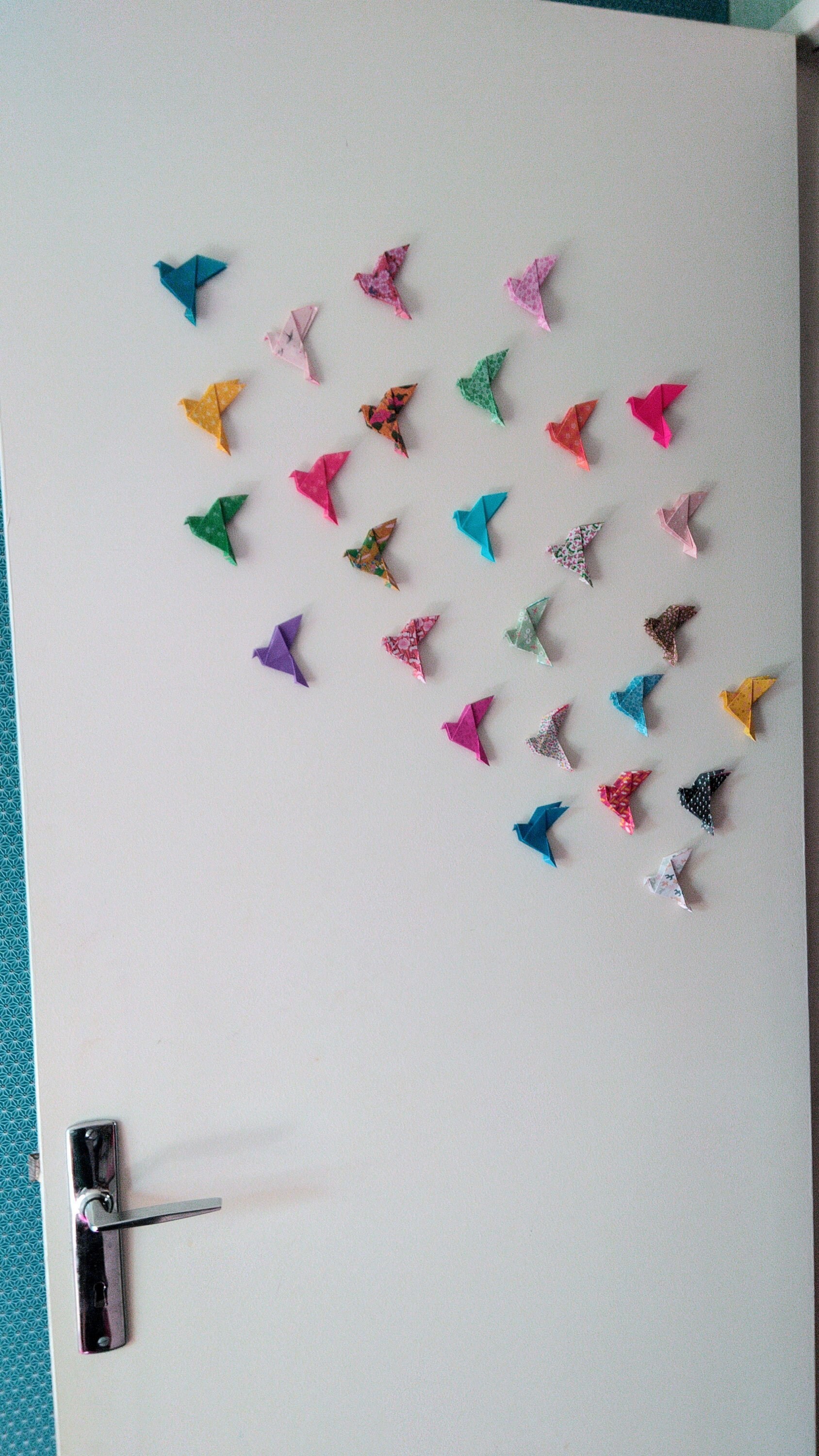 Colombes Origami Motifs Multicolores Sympathiques