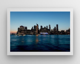 New York. Manhattan Panoramic View in dusk hours.