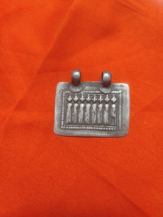 Vintage 1960s Pendant Handmade High Grade Silver Rajasthan Tribal Hindu Goddess Seven Sisters Pendant.