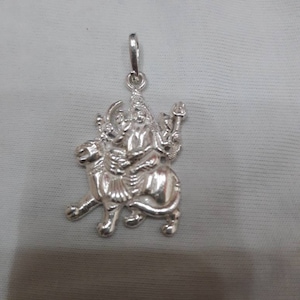 Handmade Casting Pendant High Grade Sterling Silver Hindu Warrior Mahavidhya Goddess Maa Durga Indian Tribal Boho Charm Jewellery Pendant.