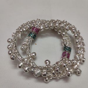 Silver Kids Traditional Bell Anklet, Silver Baby Payal, Jingle Bell Kada, Sterling Silver Ankle Bracelet, Personalized Baby Jewelry