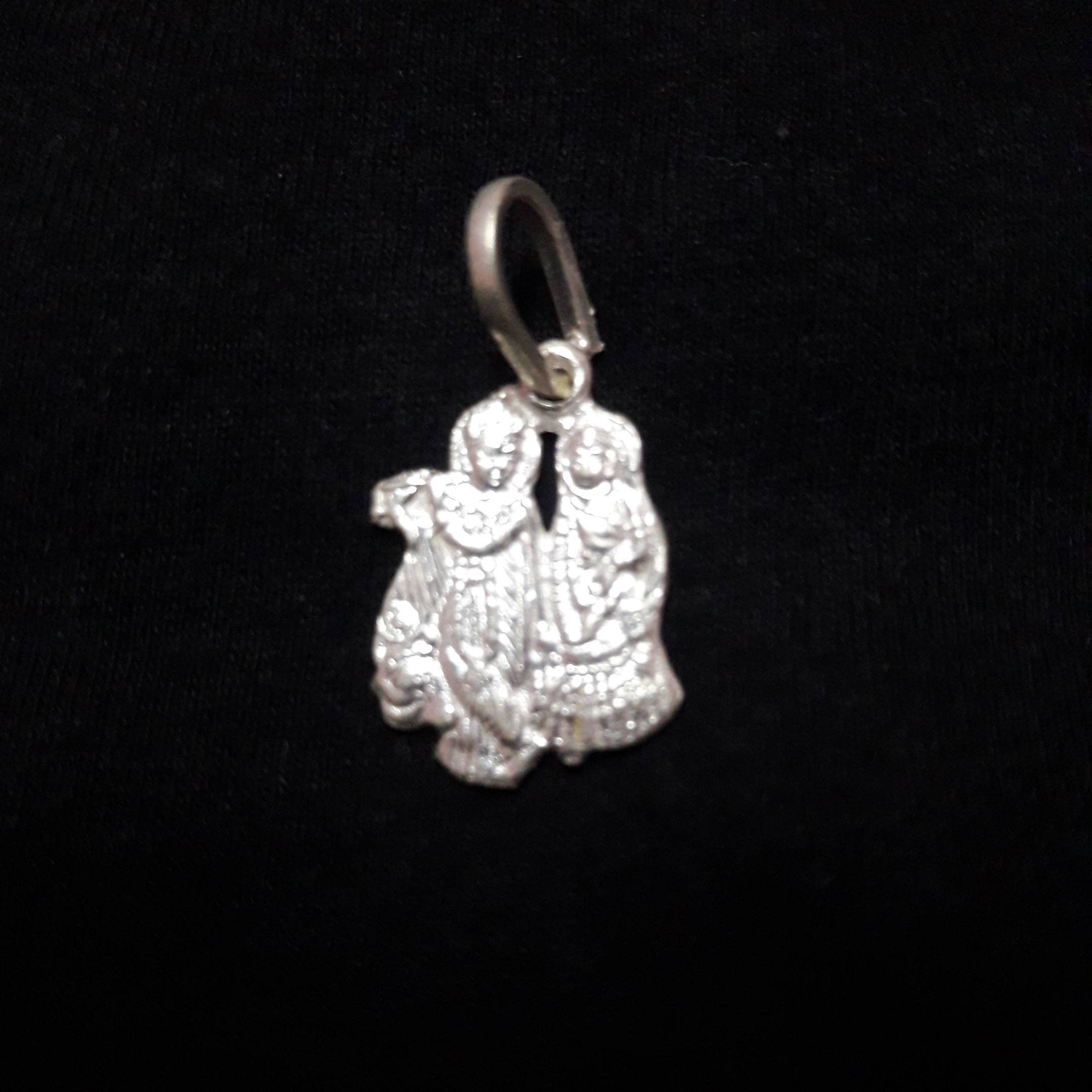 Handmade Pendant Sterling Silver Deity Radha & Krishna Pendant Etsy UK