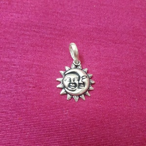 Handmade High Grade Sterling Silver Hindu Deity Sun & moon Pendant Indian Tribal Beautiful Charm Pendant Boho Pendant.
