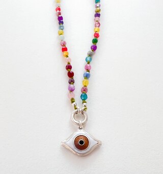Collana Evil Eye In Argento 925 Con Cristallo E Zirconi - Ciondolo Occhio Di Nazar - Regalo Donna