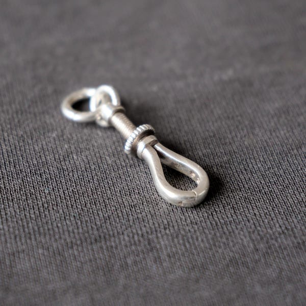Cierre de plata de ley para perro, cierre giratorio, clip de estilo vintage para perro, conector de cadena, soporte para dije, colgante con cierre