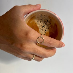 Open Circle Ring, Karma Ring, O Ring, Thin Stacking Ring, Dainty Geometric Ring, Everyday Jewelry, Minimalist Ring, Sterling Silver or Gold