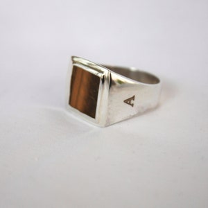 Personalized Tigers Eye Stone Silver Ring for Men, Handmade 925 Sterling Silver Statement Ring with Monogram Option, Classic Jewelry