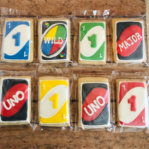 12 Uno Playing Cards Sugar Cookies