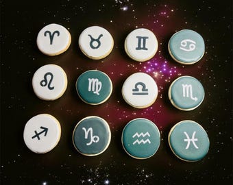 Zodiac Theme Sugar Cookies /Astrology Cookies/Zodiac party/Astrology party treats