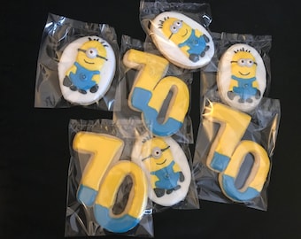 12 Minion/Despicable Me Inspired Sugar Cookies