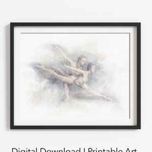 The Dancers water color Printable Wall Art | Ballet Print | Ballet Art | Art Print | Digital Download | Print on demand