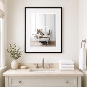 Tiger Bathtub Print | Wildlife Bathroom Wall Art (Digital Download)
