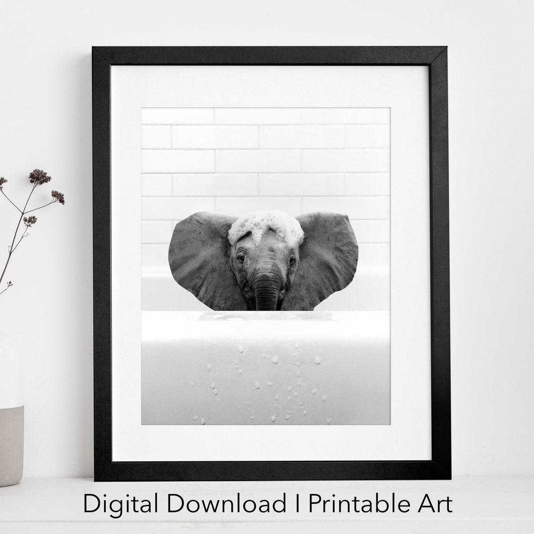 Elephant Printable Art | Instant Download | Elephant Printable | Animal ...