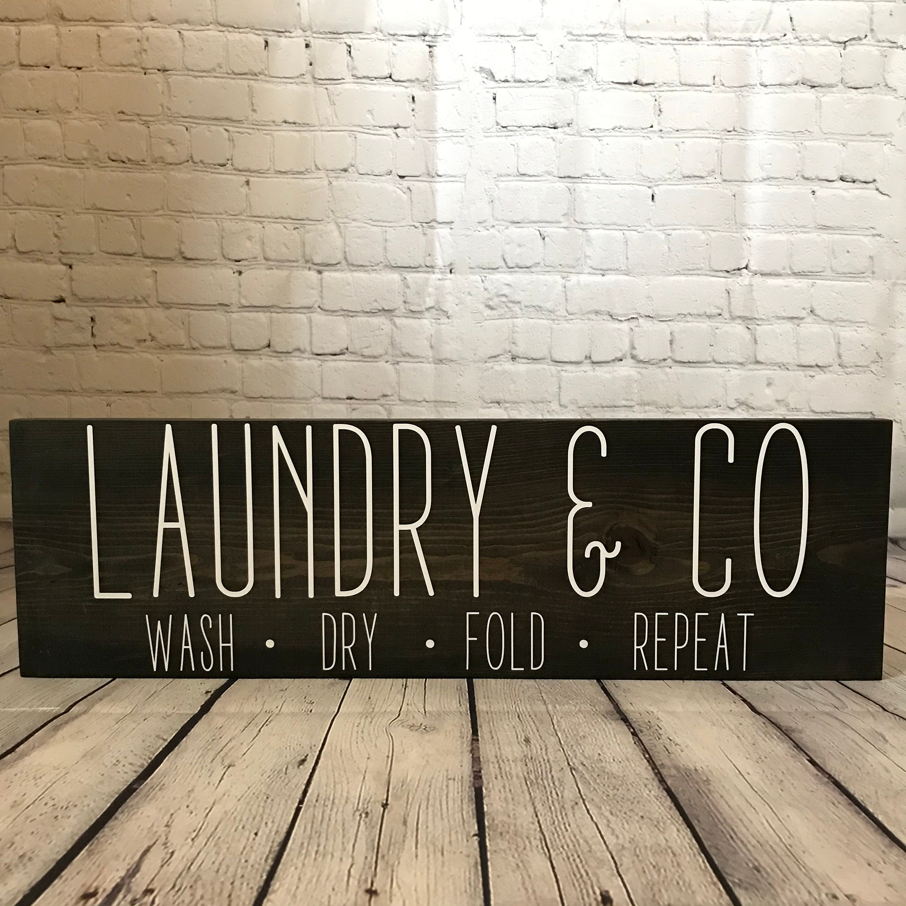 Letrero de lavandería y co madera letrero de madera de | Etsy