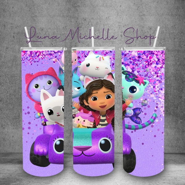 Gabbys Dollhouse, Gabbys Dollhouse Tumbler Wrap, Gabby PNG Image, Sublimation Image, Skinny Tumbler Wraps, Tumbler Wraps