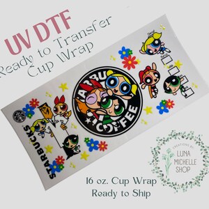 UV DTF | UV Dtf Cup Wraps | Cup Transfers | 16oz Cup Wrap | Horror Cup Wrap | Cute Cup Transfer | Ready to Apply, Ready to Ship|