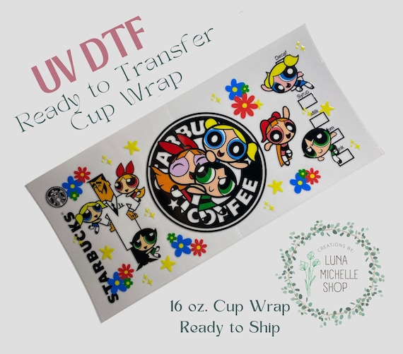 UV DTF | UV Dtf Cup Wraps | Cup Transfers | 16oz Cup Wrap | Horror Cup Wrap  | Cute Cup Transfer | Ready to Apply, Ready to Ship