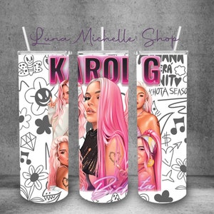 Karol G Tumbler| Karol G 20oz Stainless Steel Tumbler| Bichota| Bichota Season| Tumblers| Drinkware| Gifts for Her| Custom Cup|
