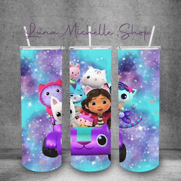 Gabbys Puppenhaus Becher wrap, Gabbys Puppenhaus PNG, Sublimation Bild, Tumbler Wrap, Skinny Tumbler Wrap