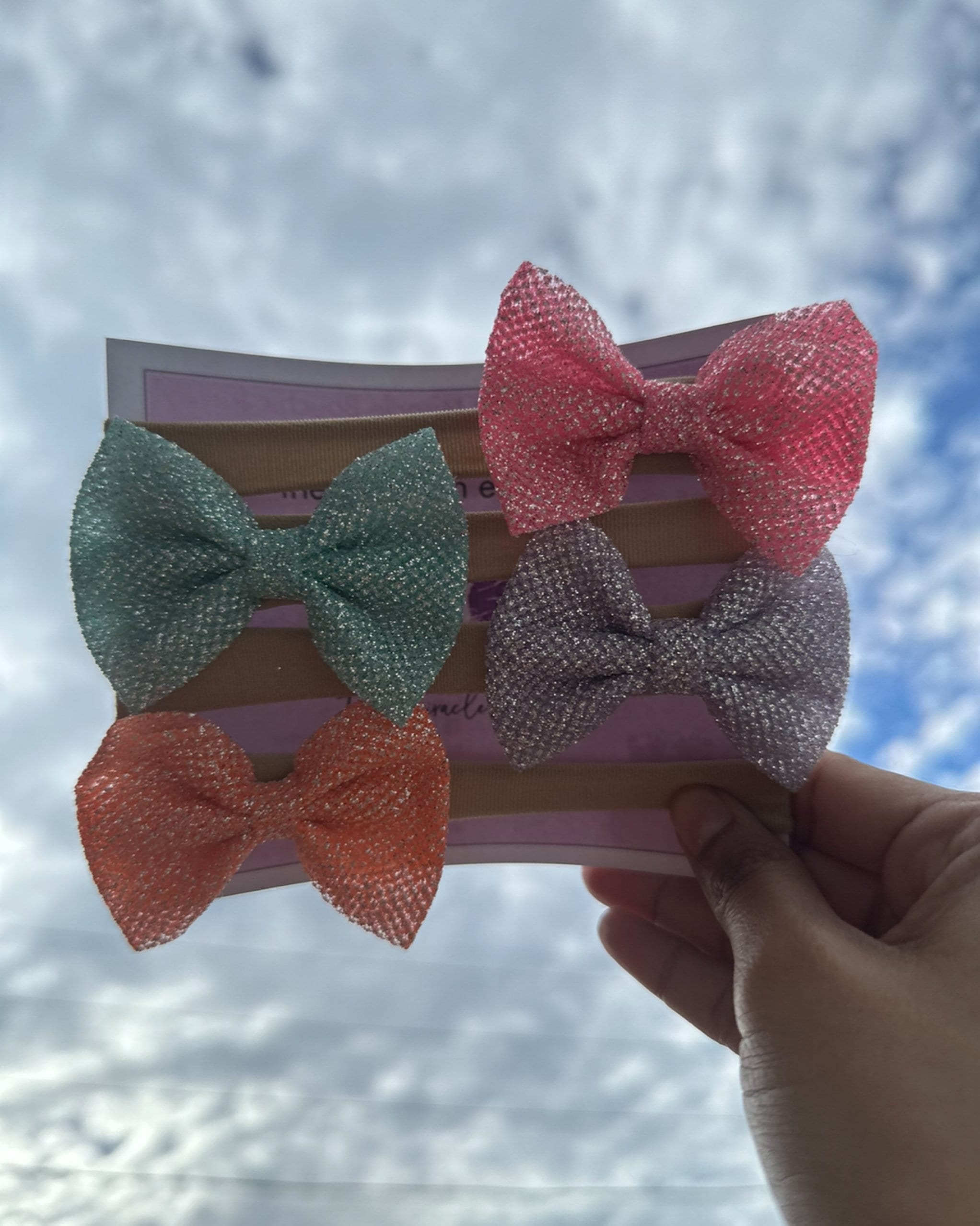 Babyhug Glitter Star With Bow Applique Headbands Pack of 3 - Multicolour main image 1