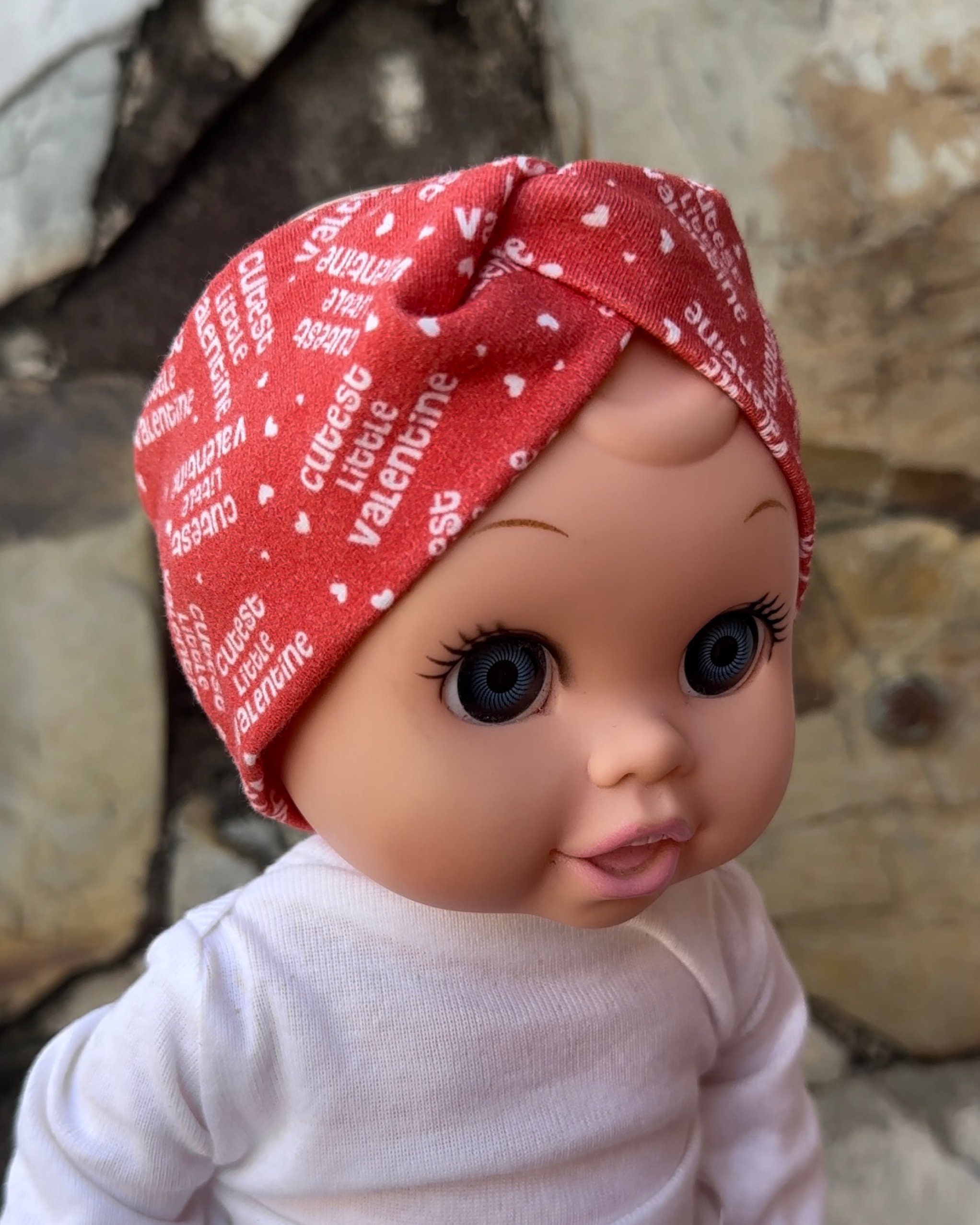 Preemie Valentine, NICU Mom and Baby Valentine Twisted Headbands, Set