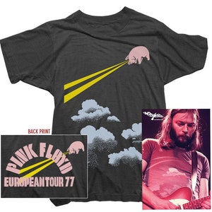 Pink Floyd Mens T-Shirt - Floyd Tour 77 Tee worn by David Gilmour - Officially Licensed