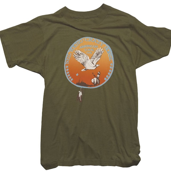 Neil Young T-Shirt - Neil Young Crazy Horse US Tour Tee - Officially Licensed - Organic Cotton