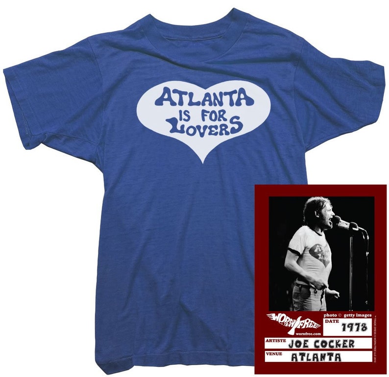 Atlanta Is For Lovers Tee worn by Joe Cocker Organic Cotton Joe Cocker Womens T-Shirt Officially Licensed