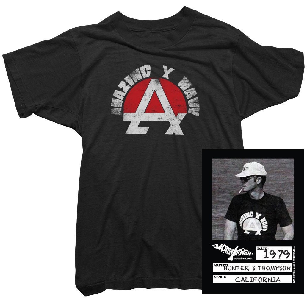 Image of Hunter S Thompson T-Shirt - Amazing X Navy Mens