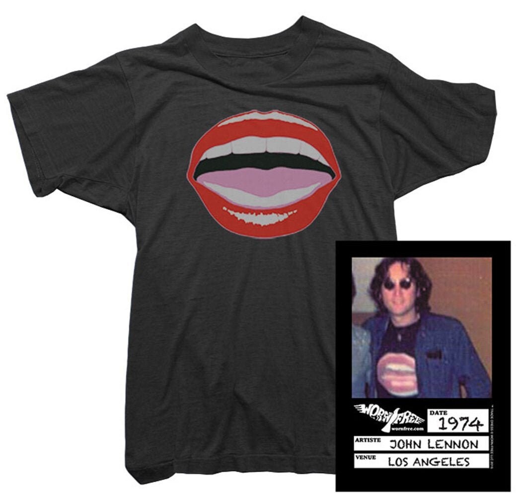 Image of John Lennon T-Shirt - Mouth Tee Worn By Mens